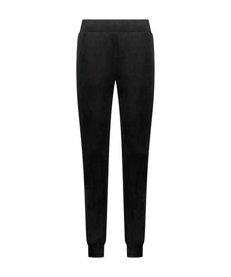 Velours Jogging Pants, Black
