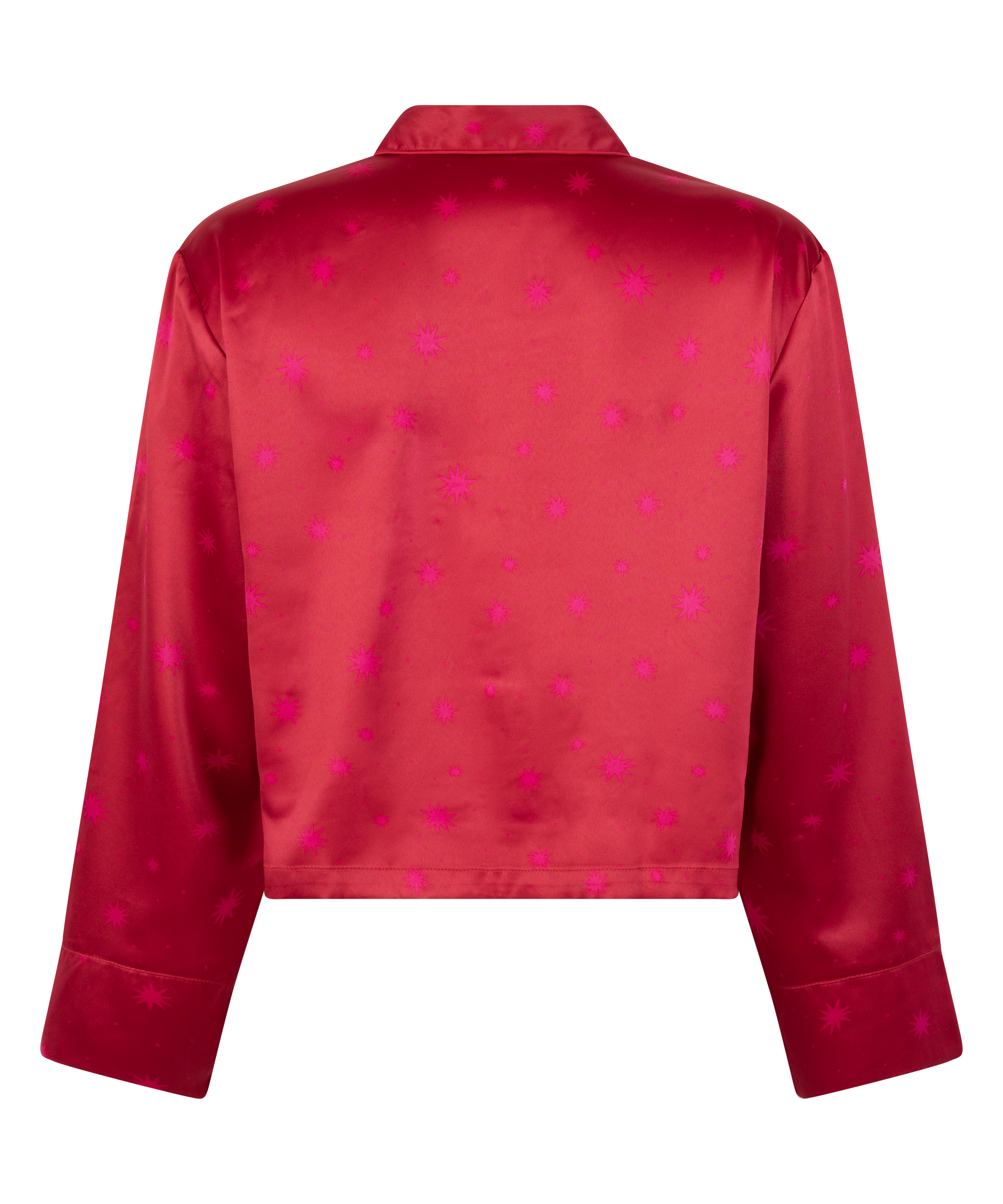 Satin Long-Sleeved Jacket, Red, main