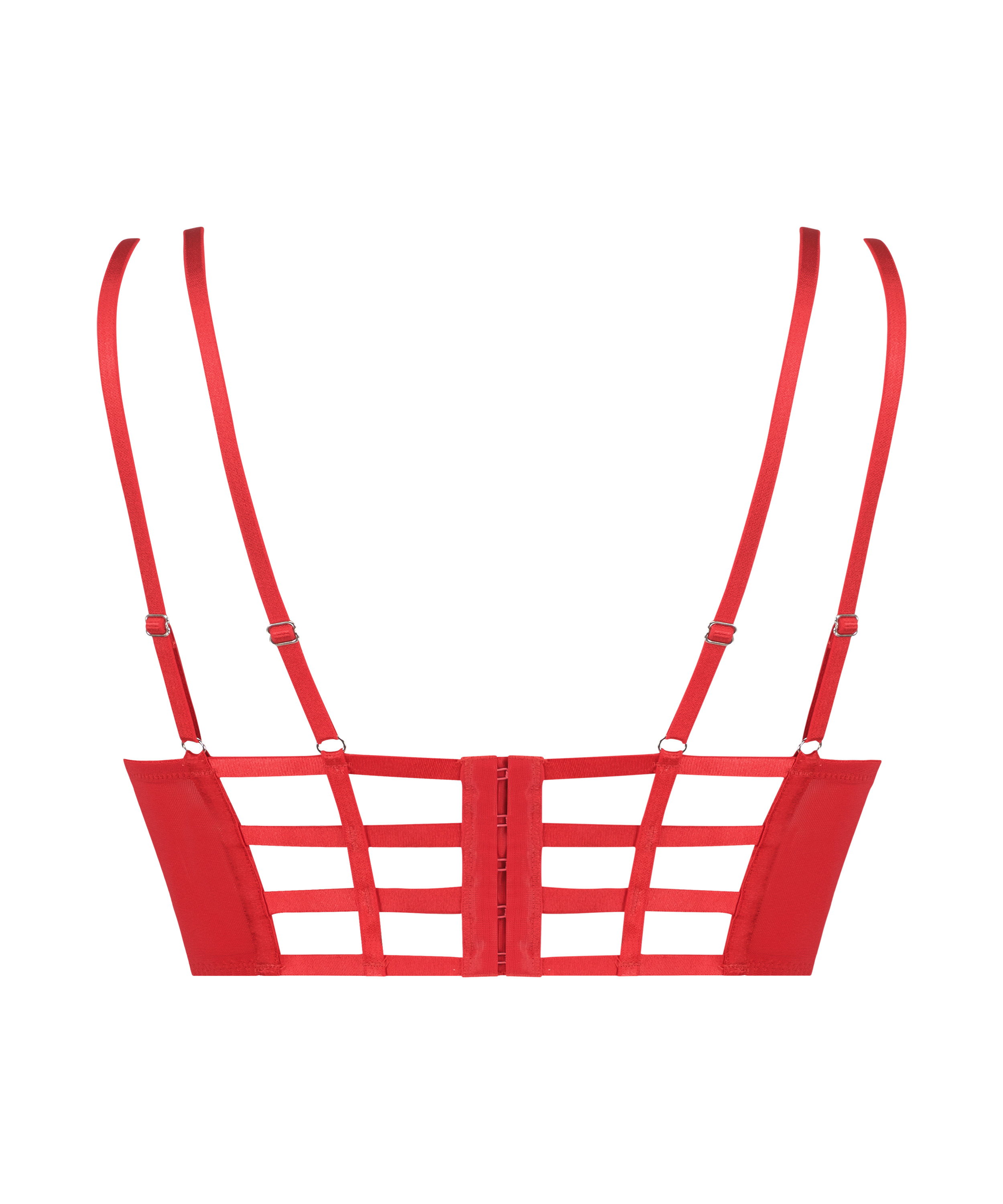 Oceana Padded Longline Underwired Bra, Red, main