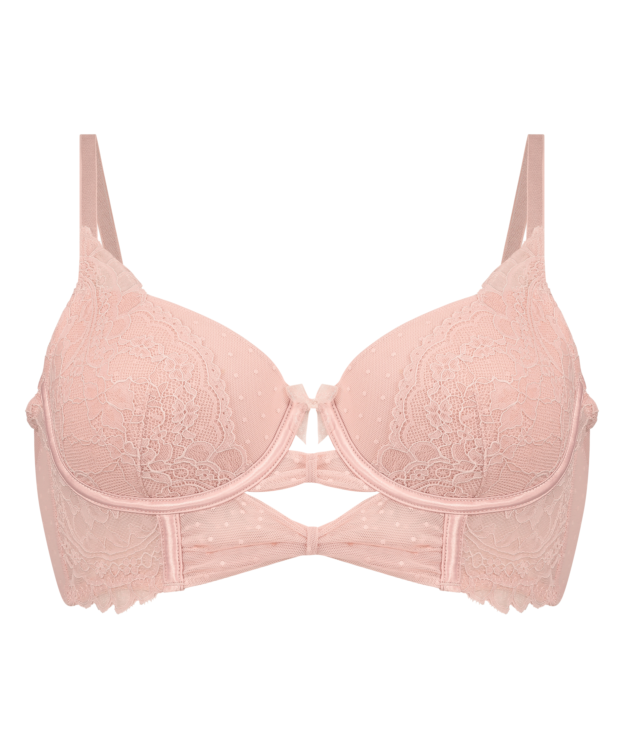 Juliette Padded Longline Underwired Bra, Pink, main