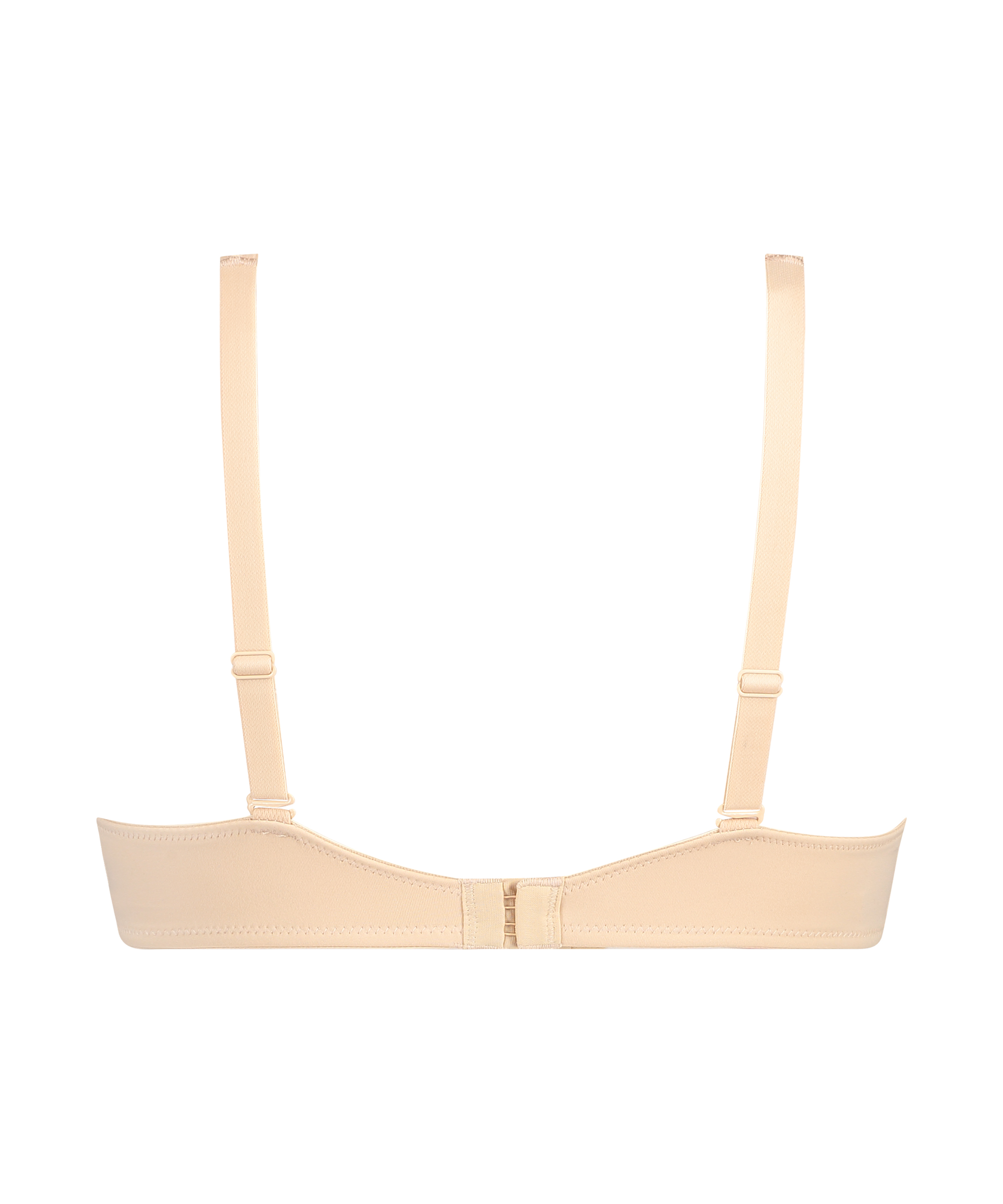 Satin Fleece Non-Padded Underwired Bra, Beige, main