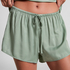 Ayla Satin Shorts, Green