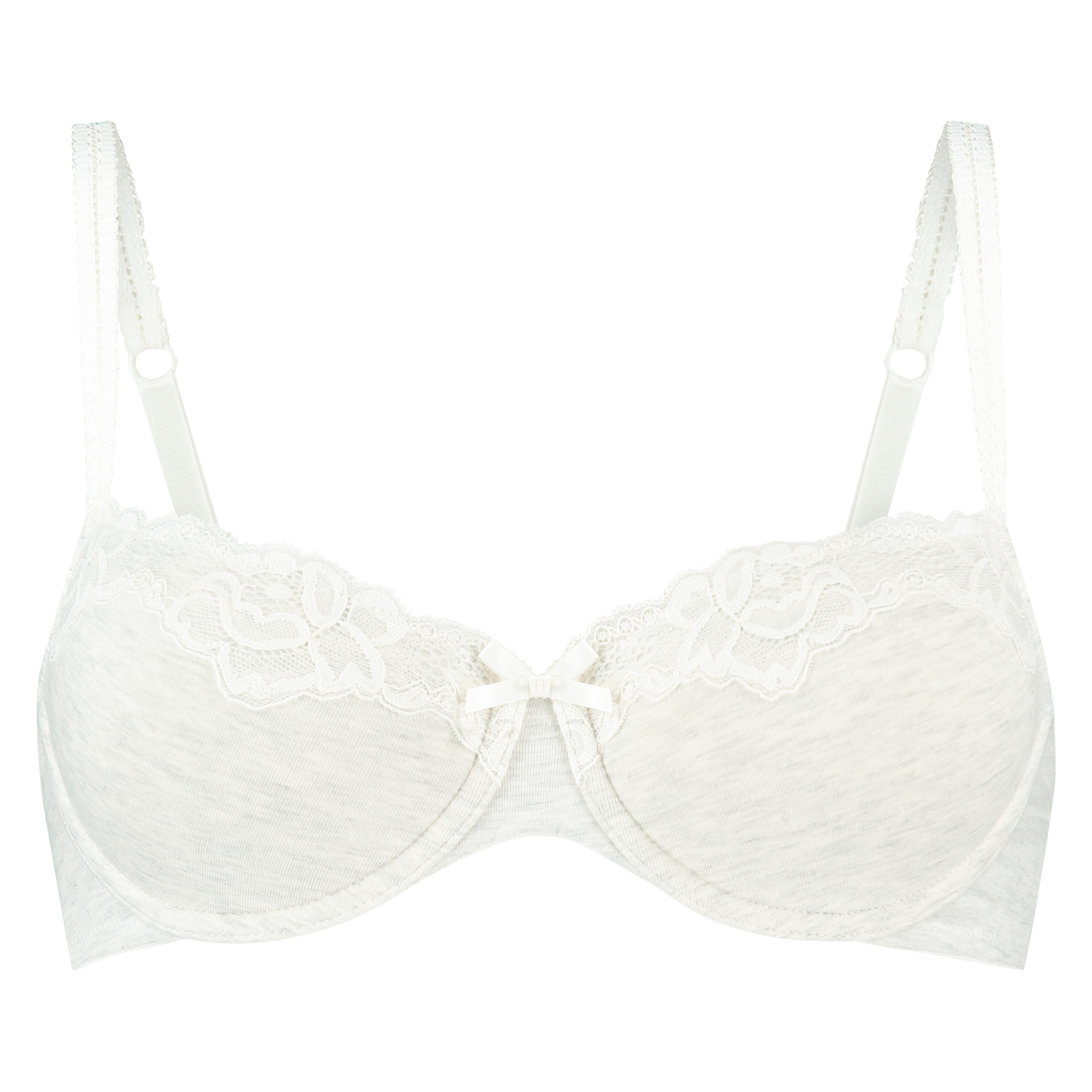 Secret Lace cotton padded underwired bra, Grey, main
