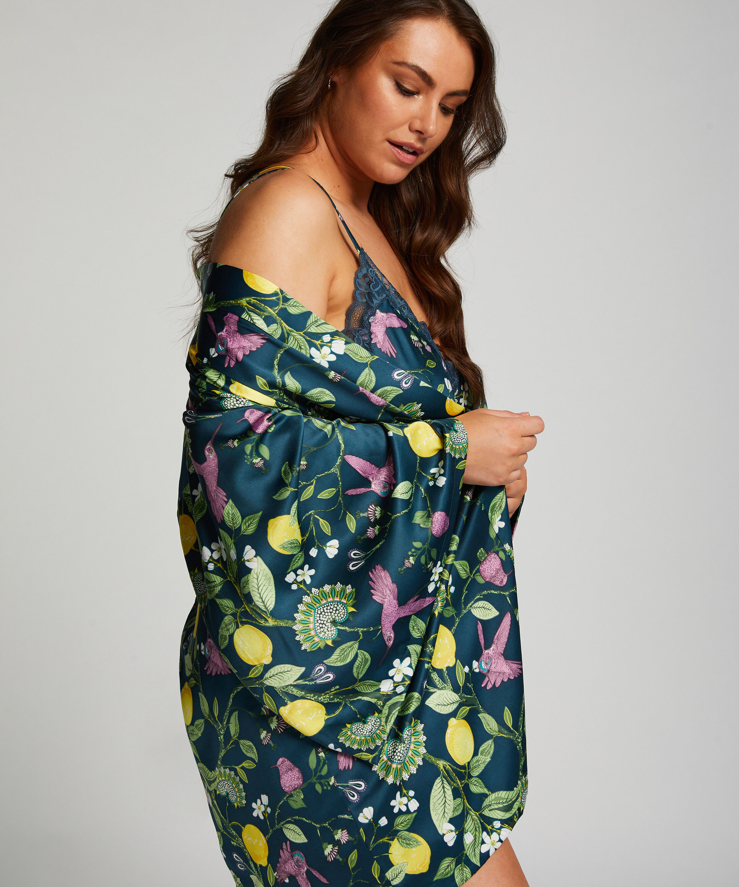 Satin Kimono, Blue