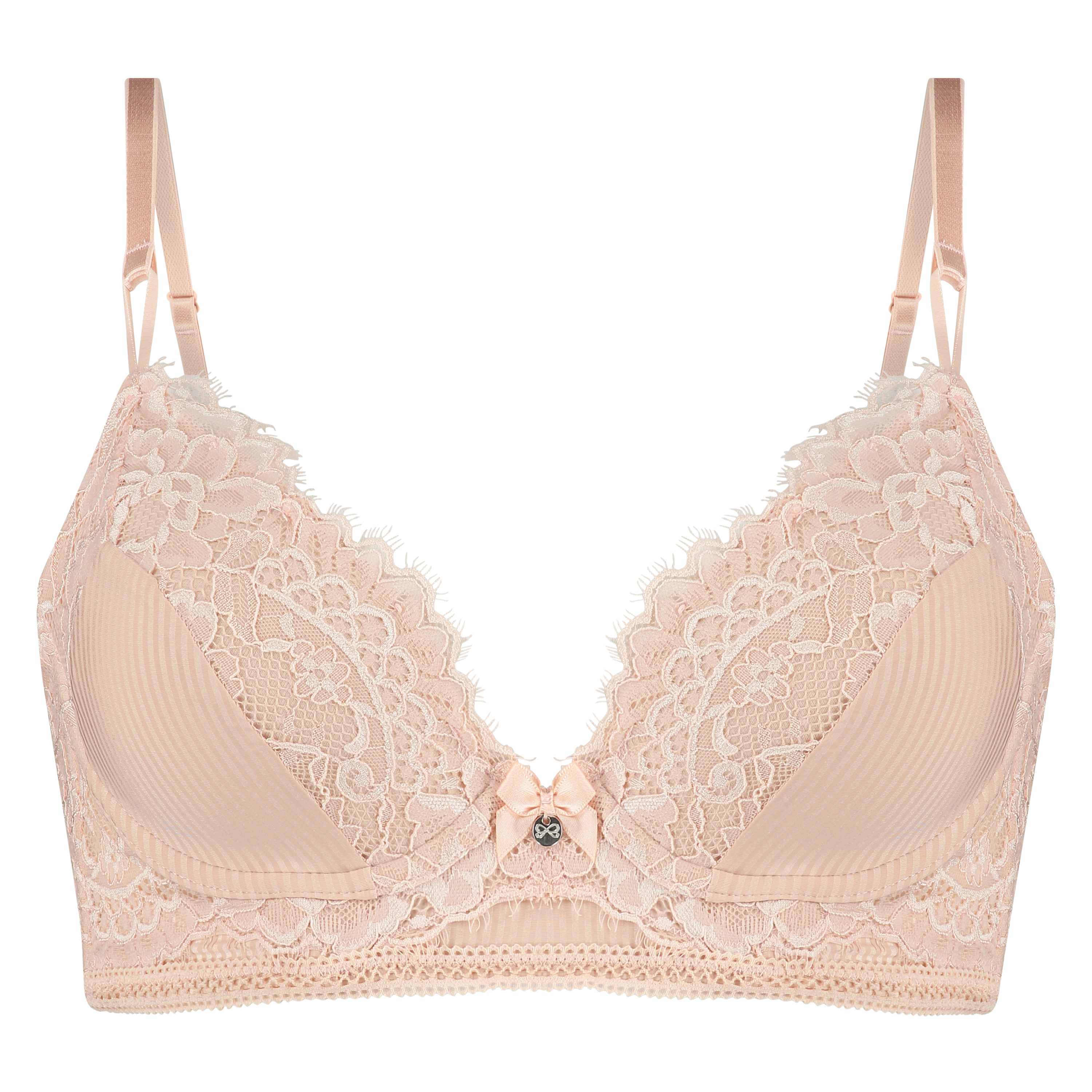 Lotte Padded Longline Underwired Bra, Pink, main