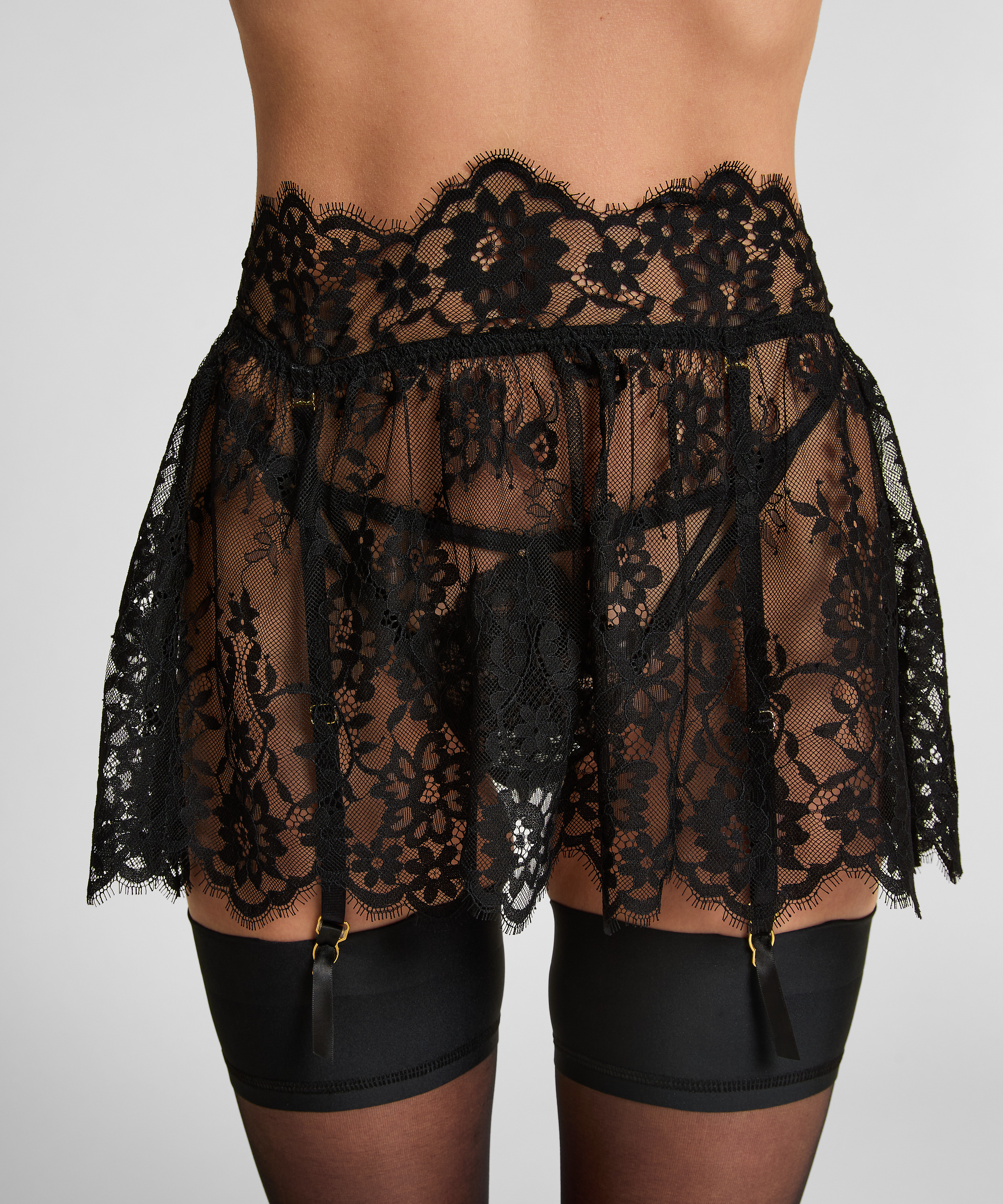 Lace Skirt, Black, main