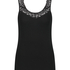 Ribbed Lace Singlet, Black