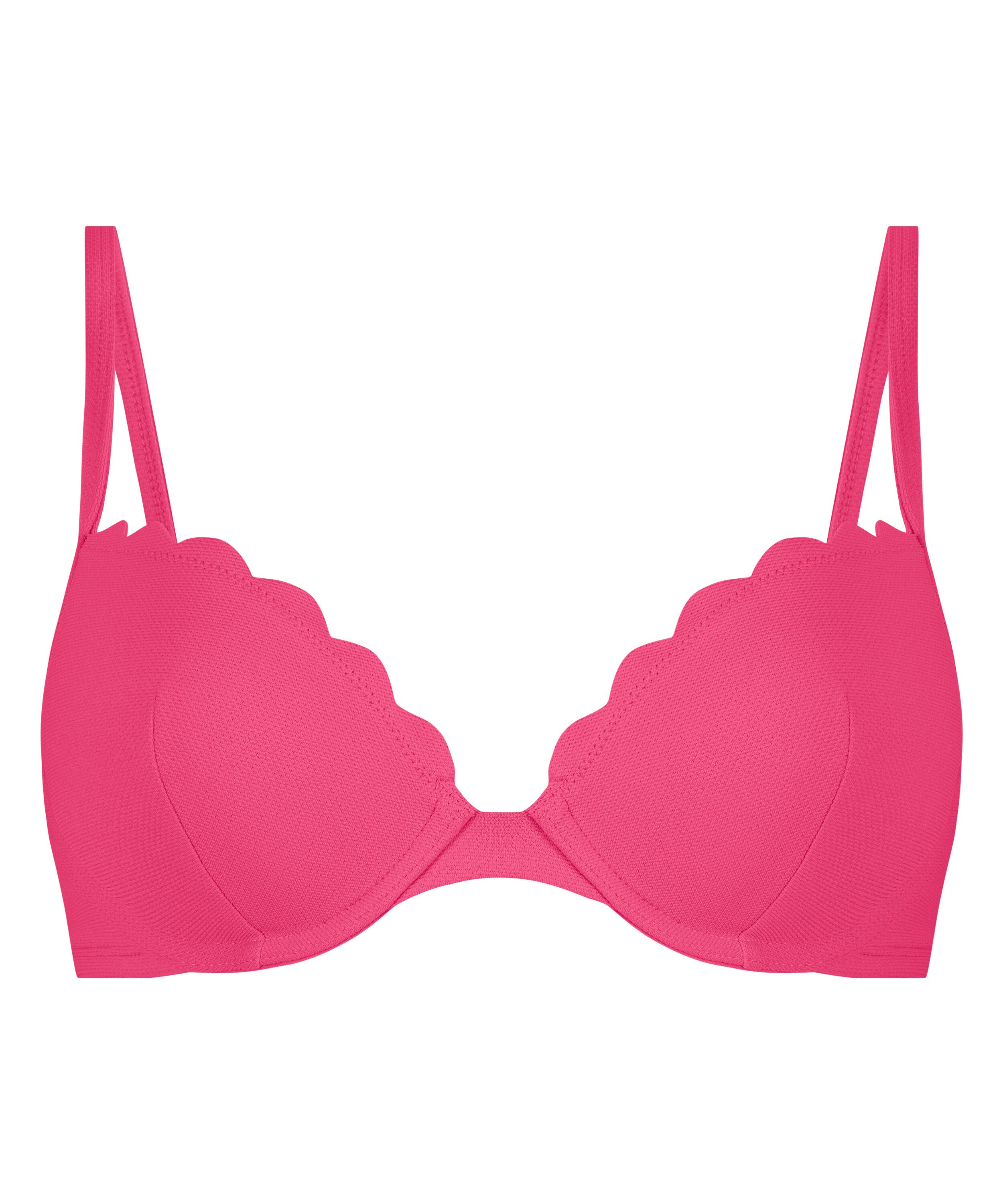 Scallop padded underwired bikini-top