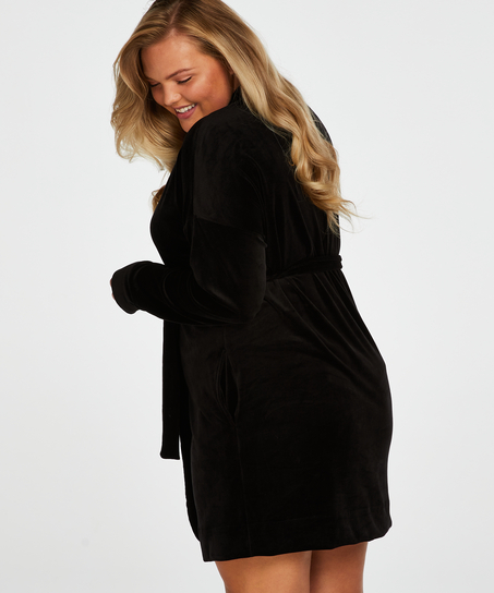 Velvet Bathrobe, Black