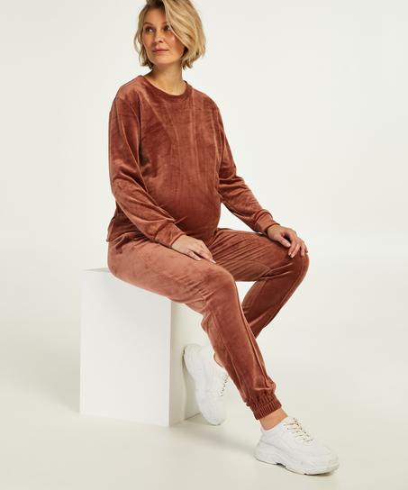 Velours Maternity Joggers, Pink