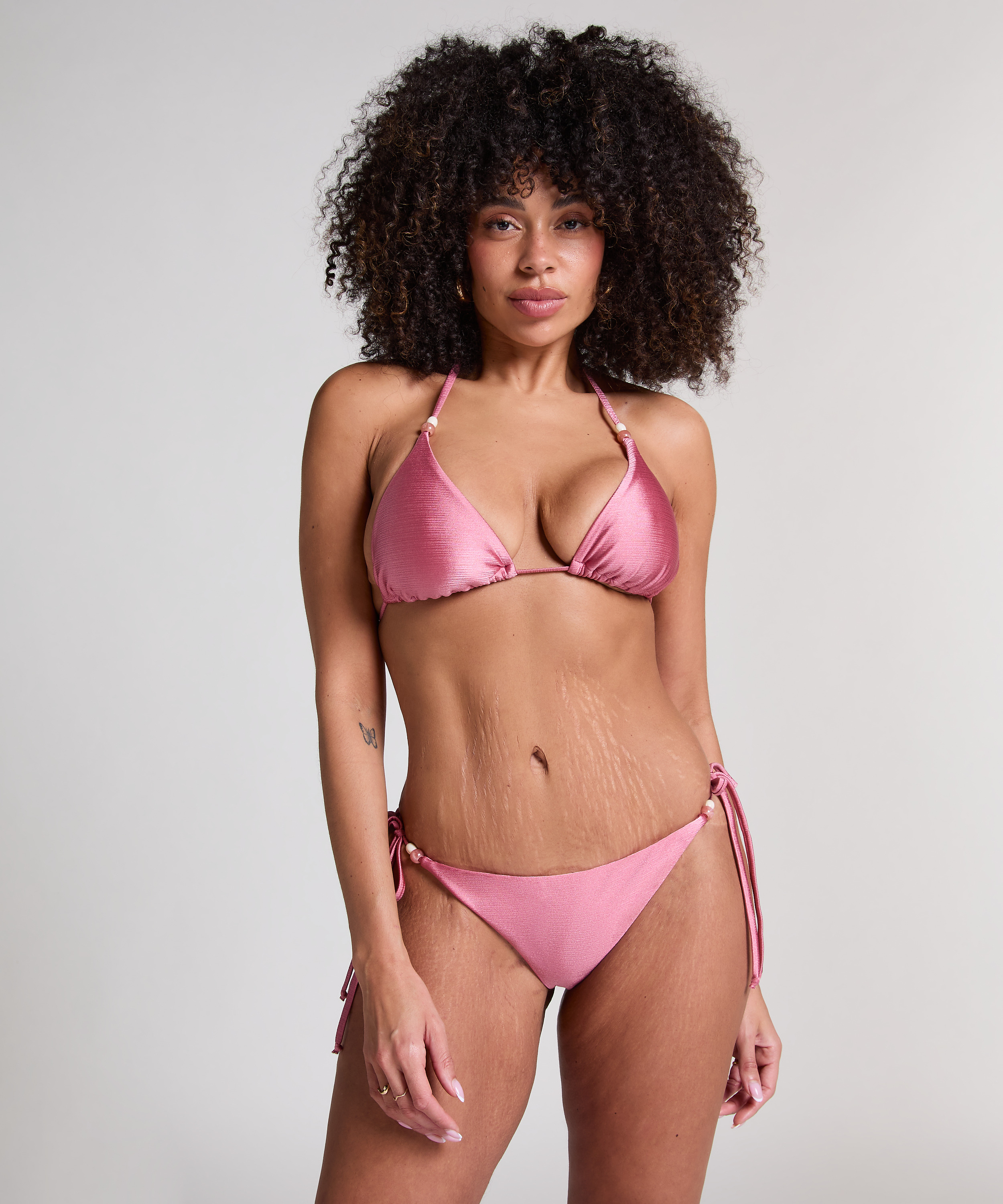 Kallua Triangle Bikini Top, Pink, main