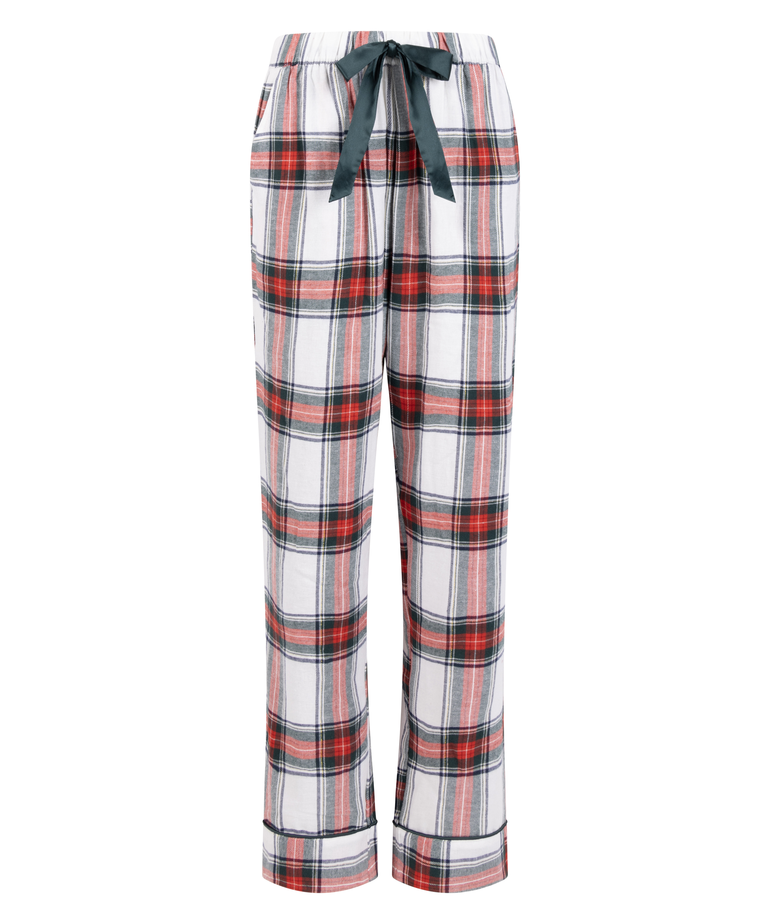 Flannel Pyjama Pants, White, main