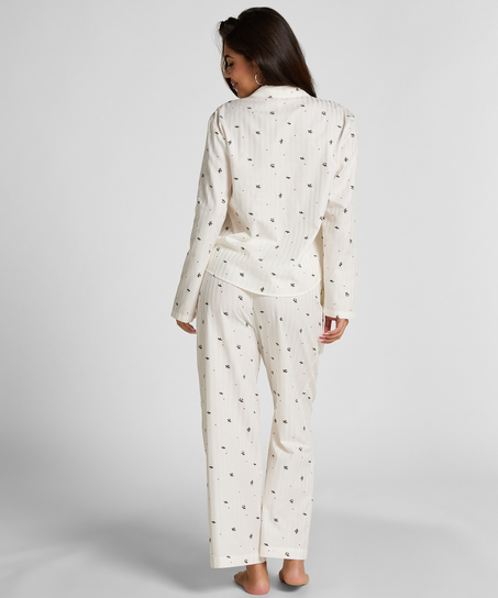 Petite Pyjama Pant Mistletoe, White