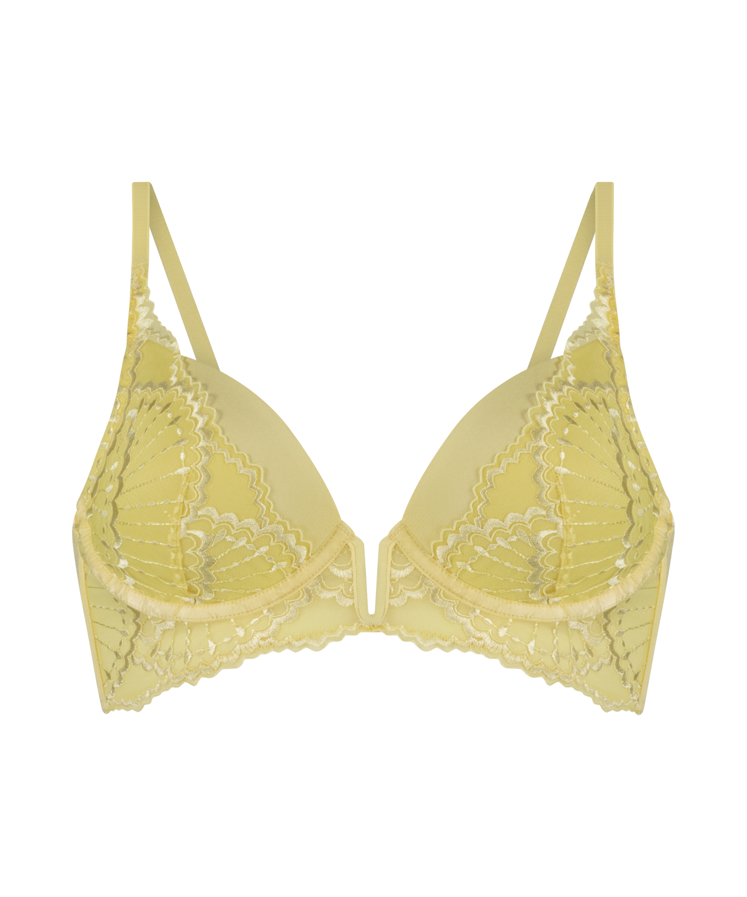 Sali Padded Underwired Longline Bra, Yellow, main