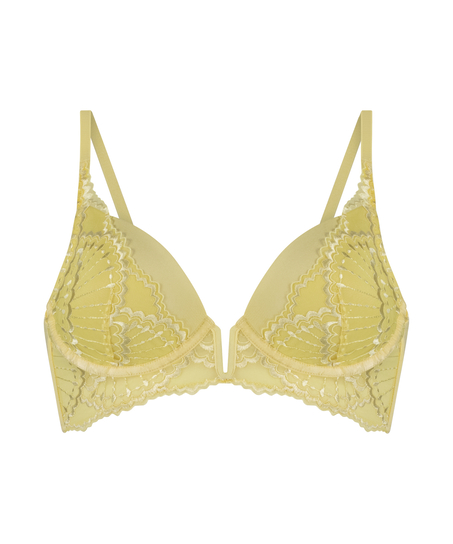 Sali Padded Underwired Longline Bra, Yellow