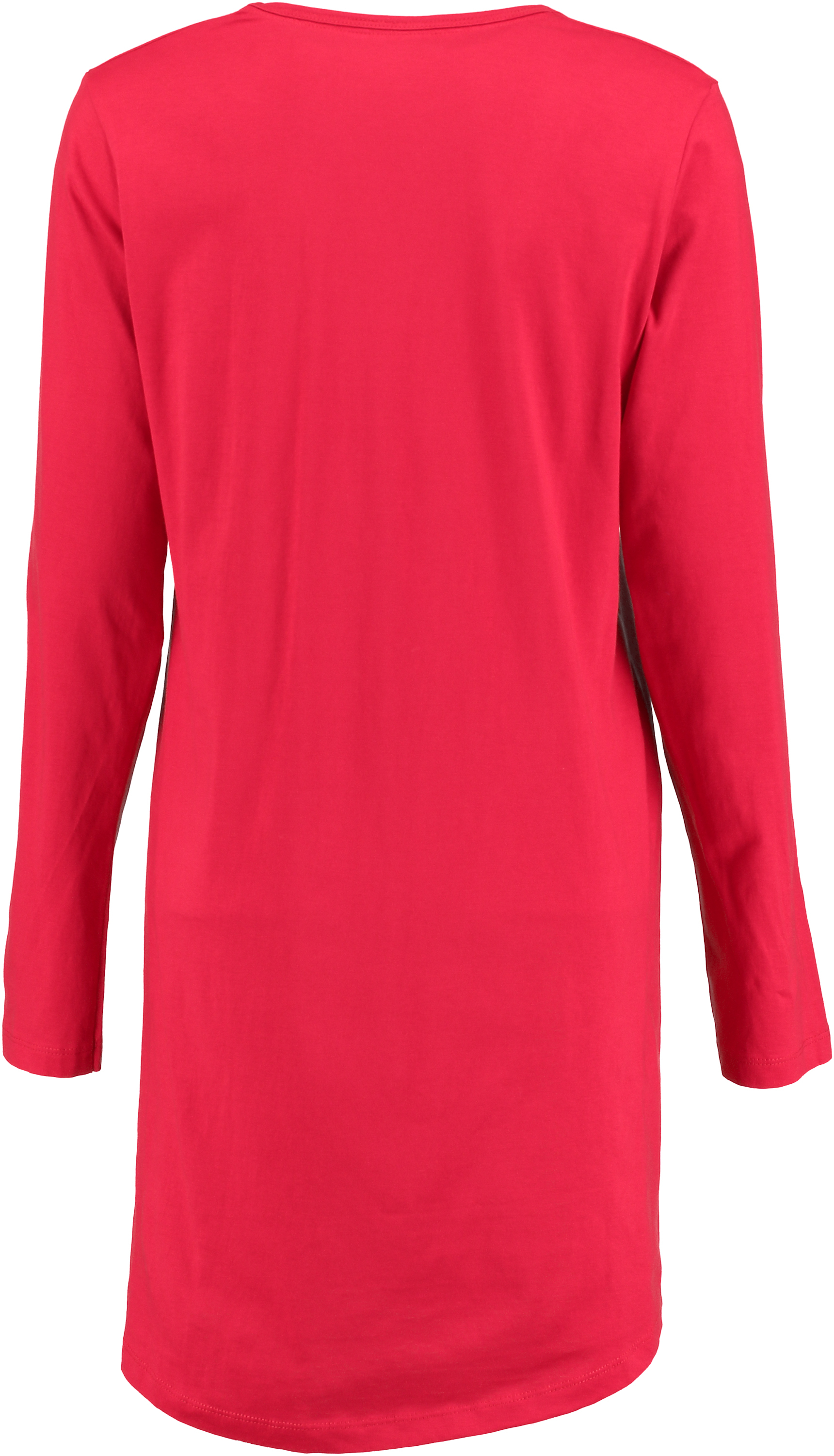 Nightshirt round neck long sleeves, Red, main
