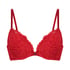 Rose padded push-up bra, Red