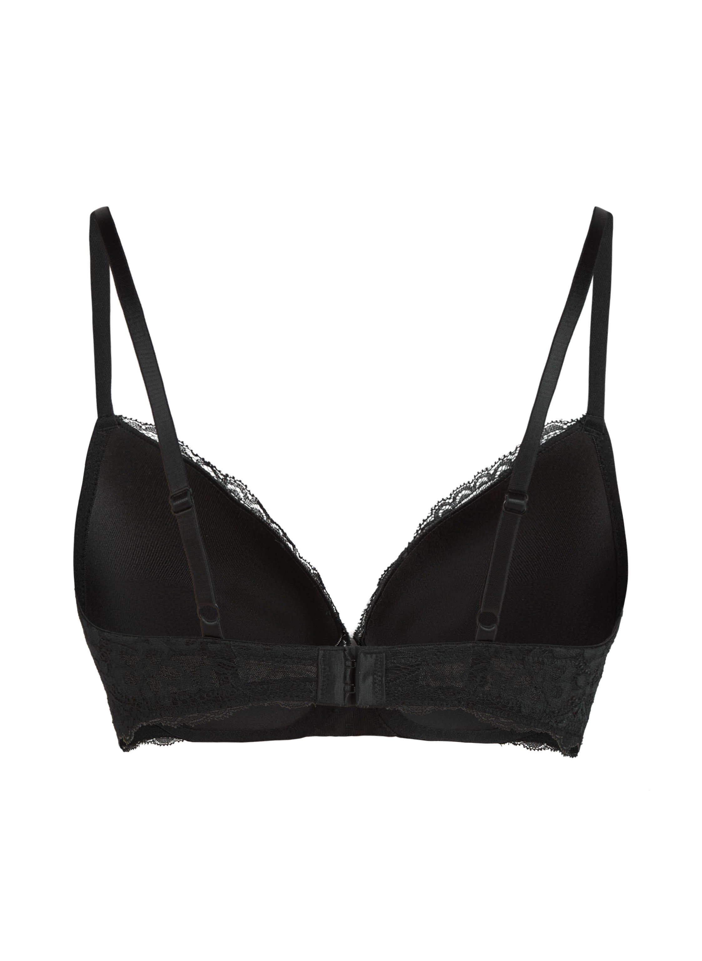 Marine Padded Underwired Push-Up Bra, Black, main