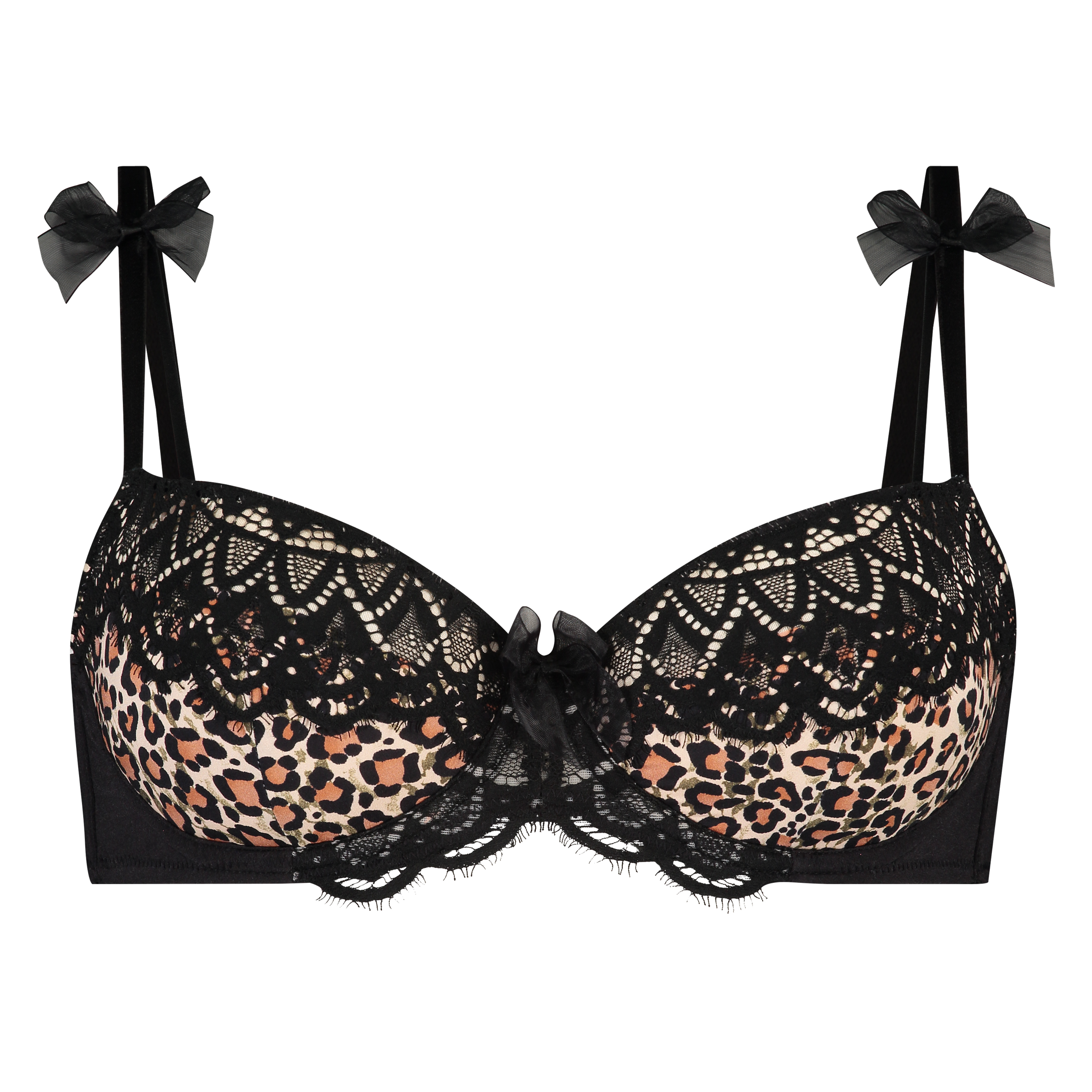 Gigi Padded Underwired Bra Animal Print, Black, main