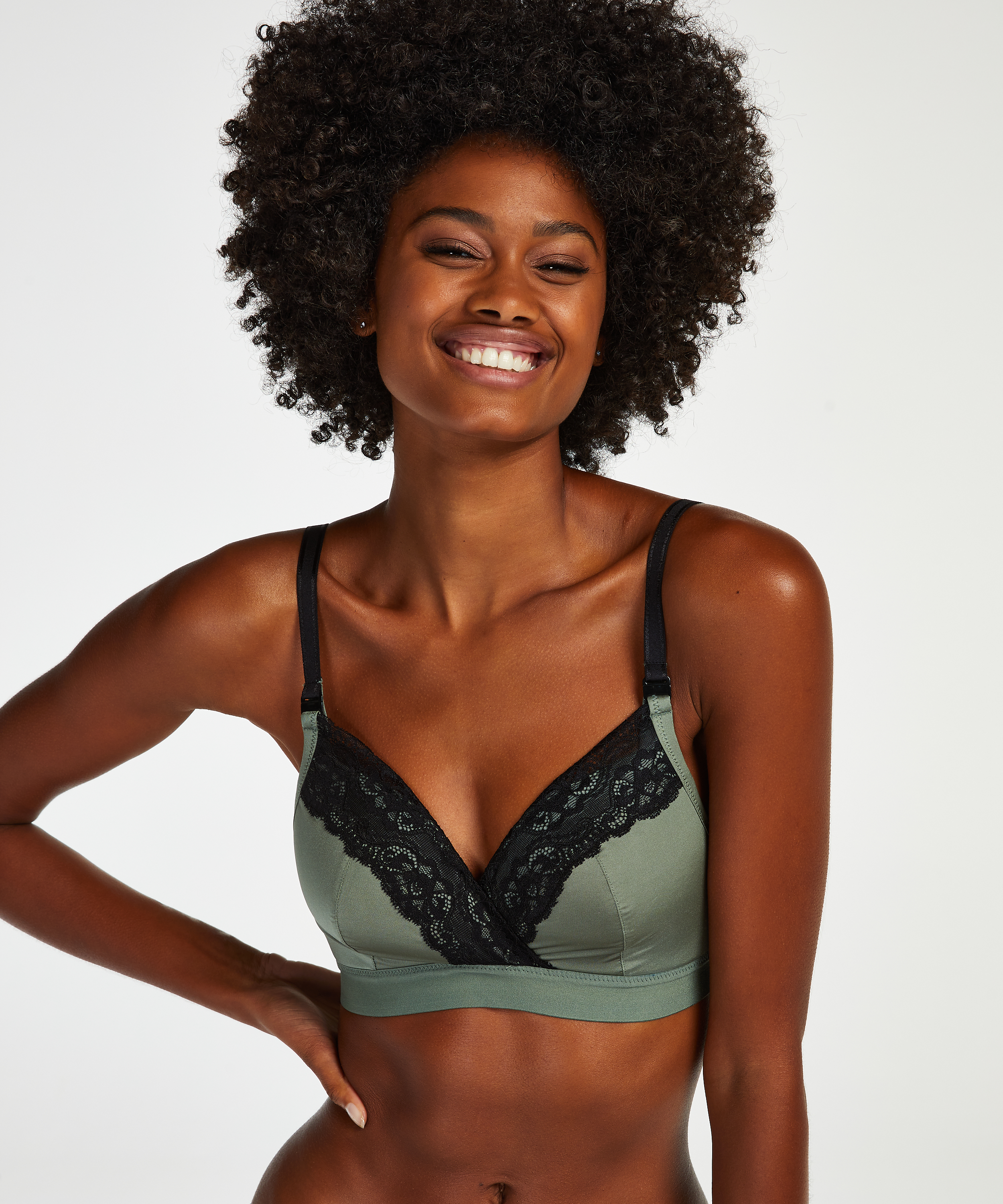 Annie Padded Nursing Bra, Green, main