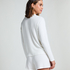 Long-sleeved Knitted Ribbed Pyjama Top, White
