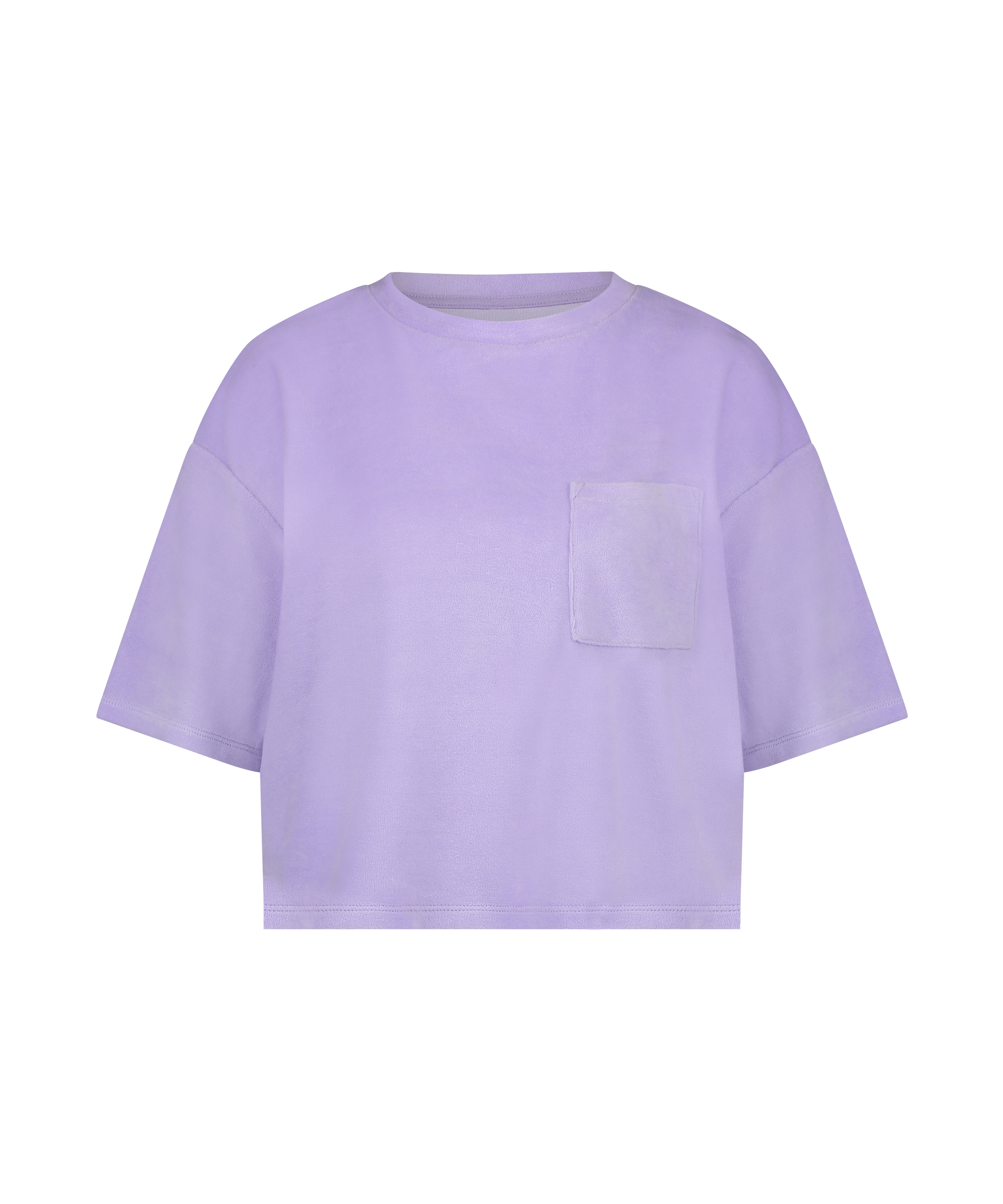 Short-sleeve velours top, Purple, main