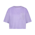 Short-sleeve velours top, Purple