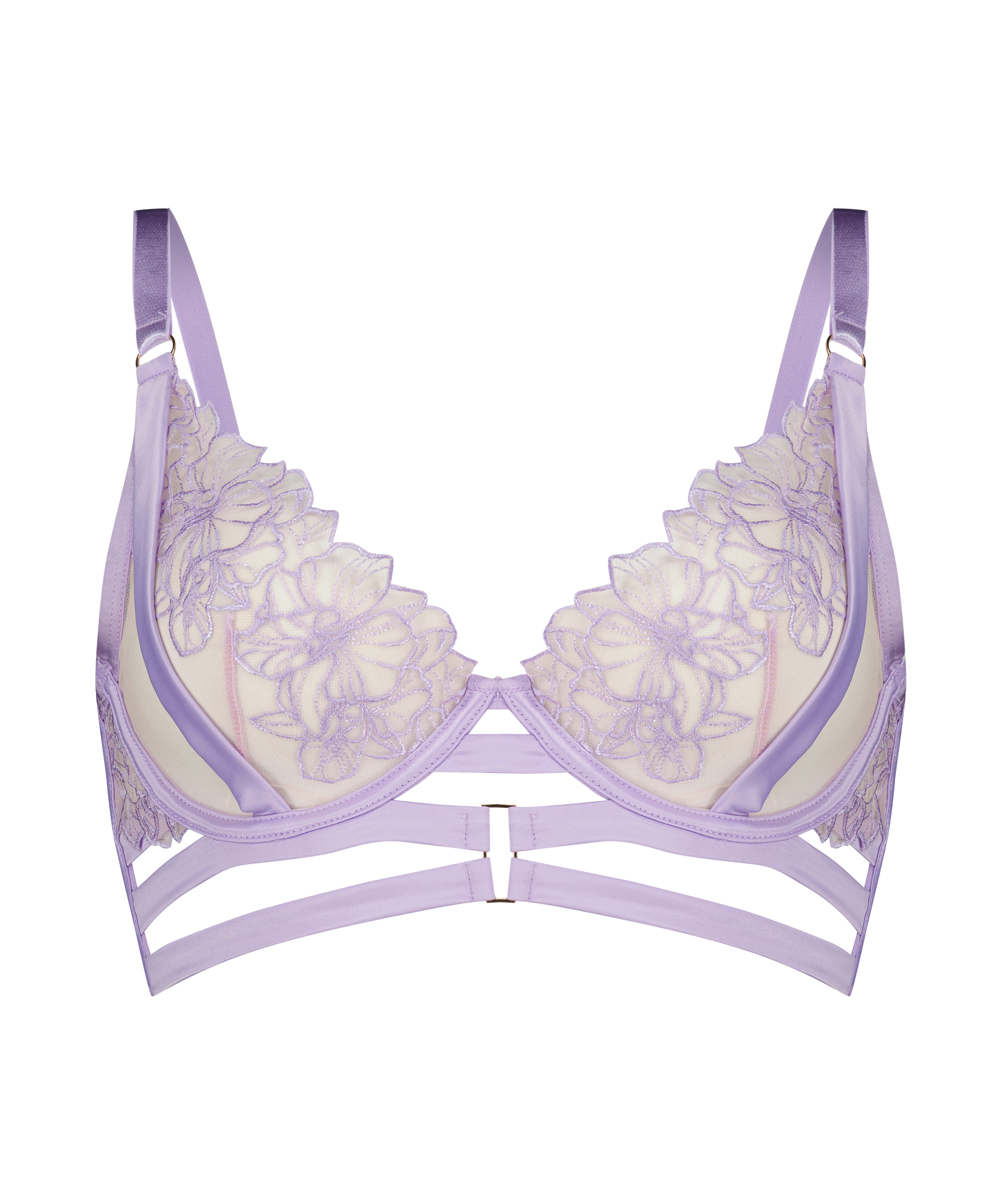 Tara Non-Padded Longline Underwired Bra, Purple, main