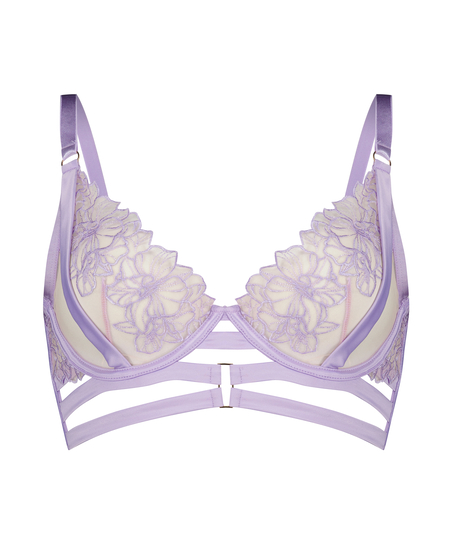 Tara Non-Padded Longline Underwired Bra, Purple