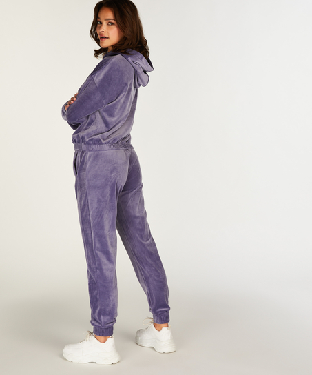 Velours Jogging Pants, Purple