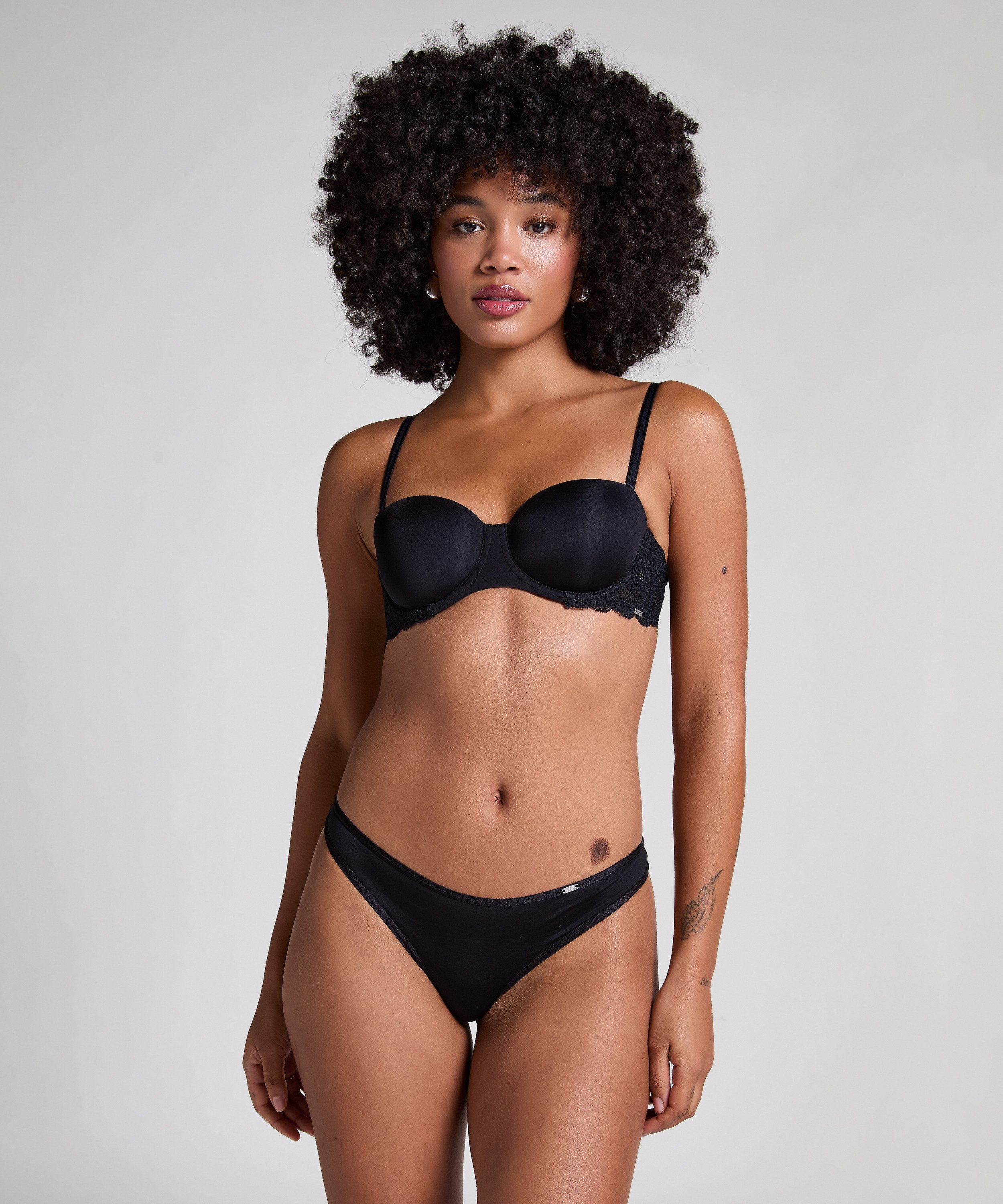 Angie Padded Underwired Strapless Bra, Black, main