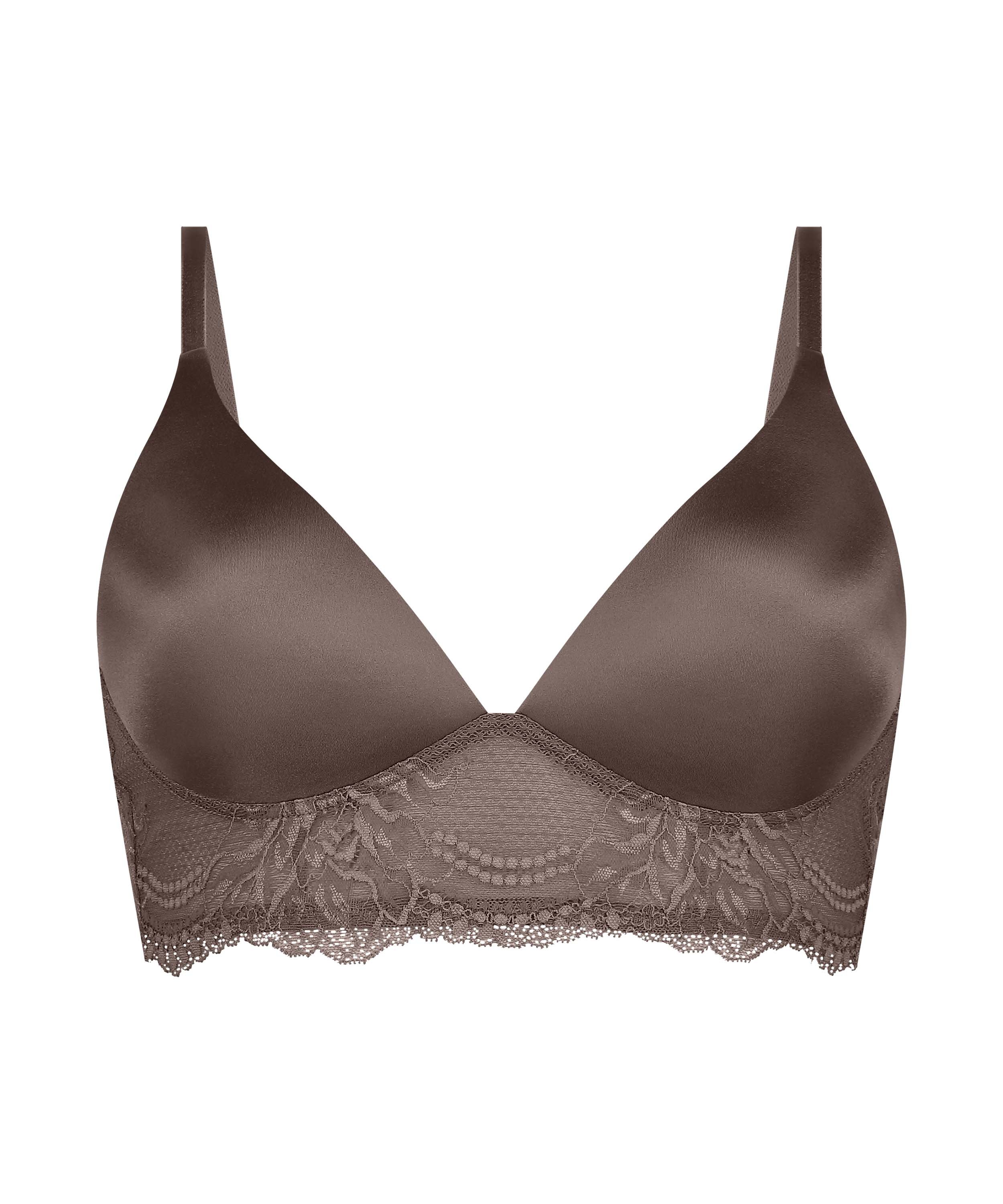 Leonie Padded Non-Wired Bra, Brown, main