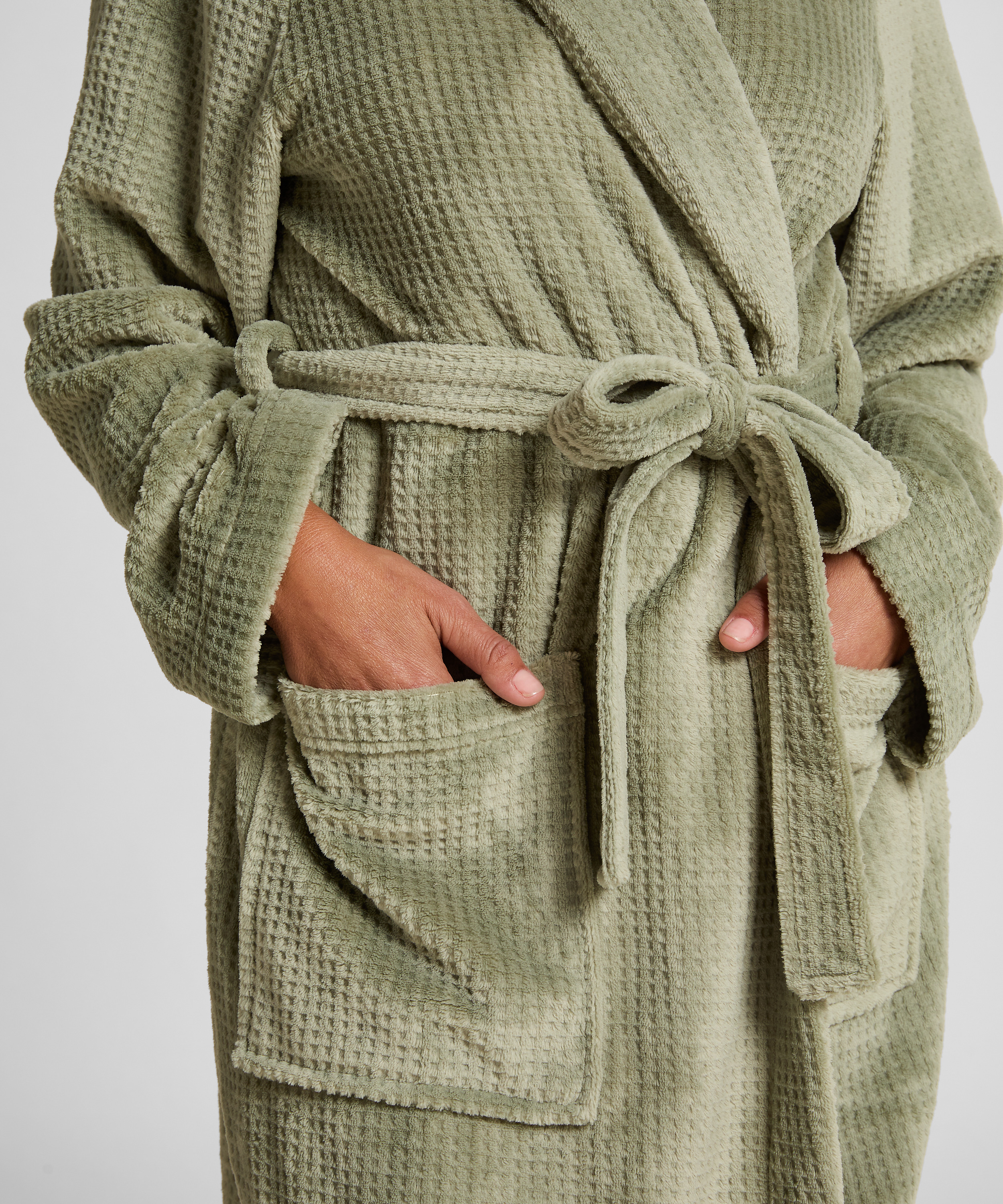 Fleece Bathrobe, Green, main