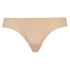Satin fleece thong, Beige