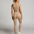 HKMX High waisted seamless sport legging, Beige