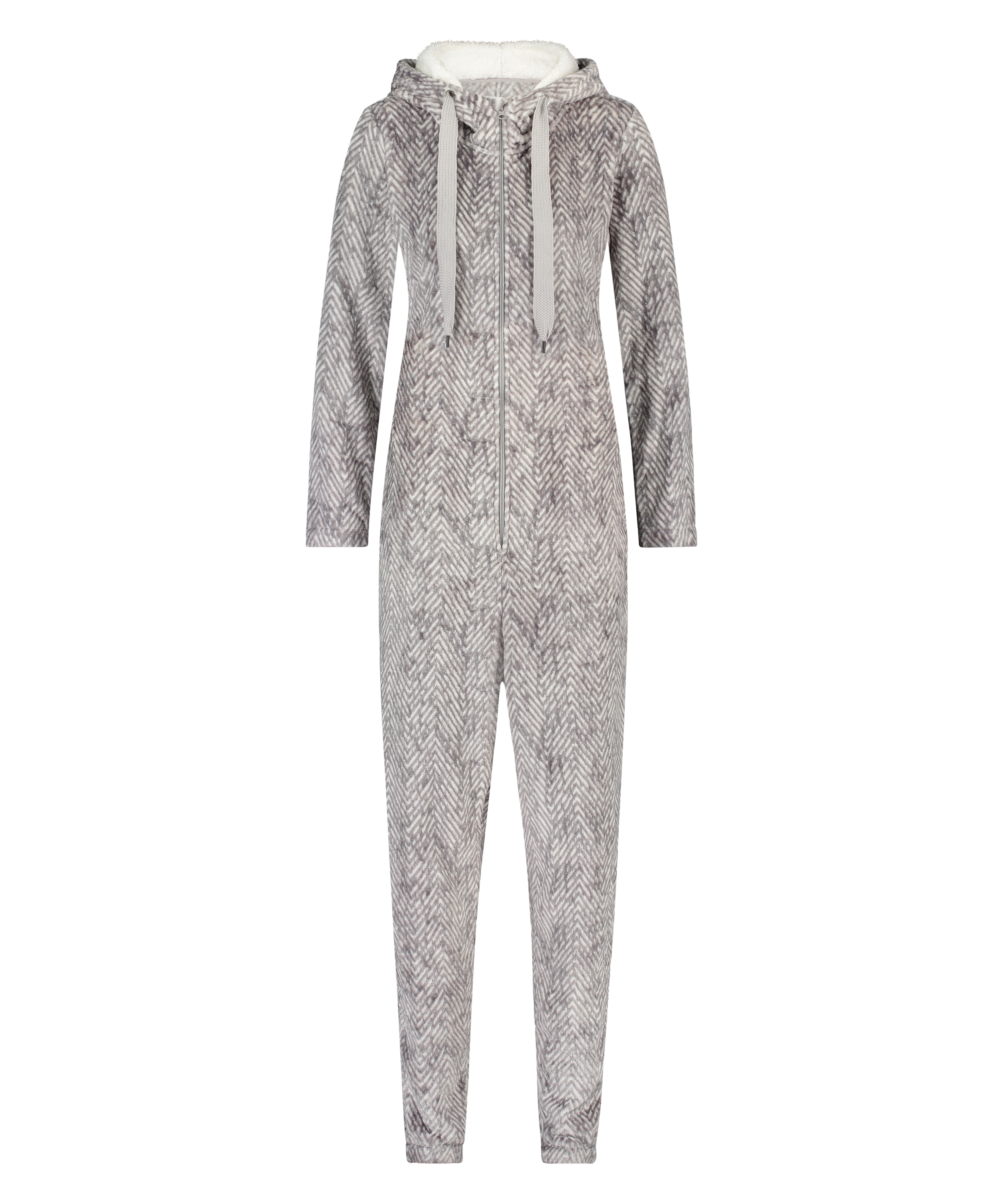 Flannel Fleece Onesie, Grey, main
