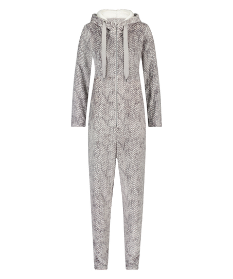 Flannel Fleece Onesie, Grey