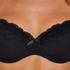 Secret Lace cotton padded underwired bra, Black