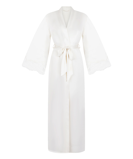 Kimono Long Satin Valerie, White