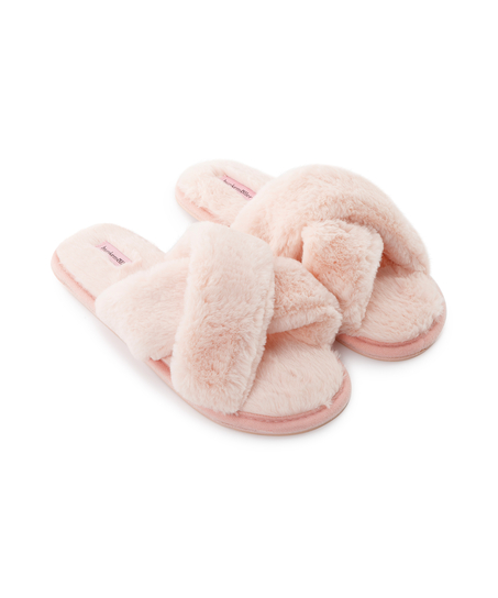 Cross Straps Indoor Sandals, Pink
