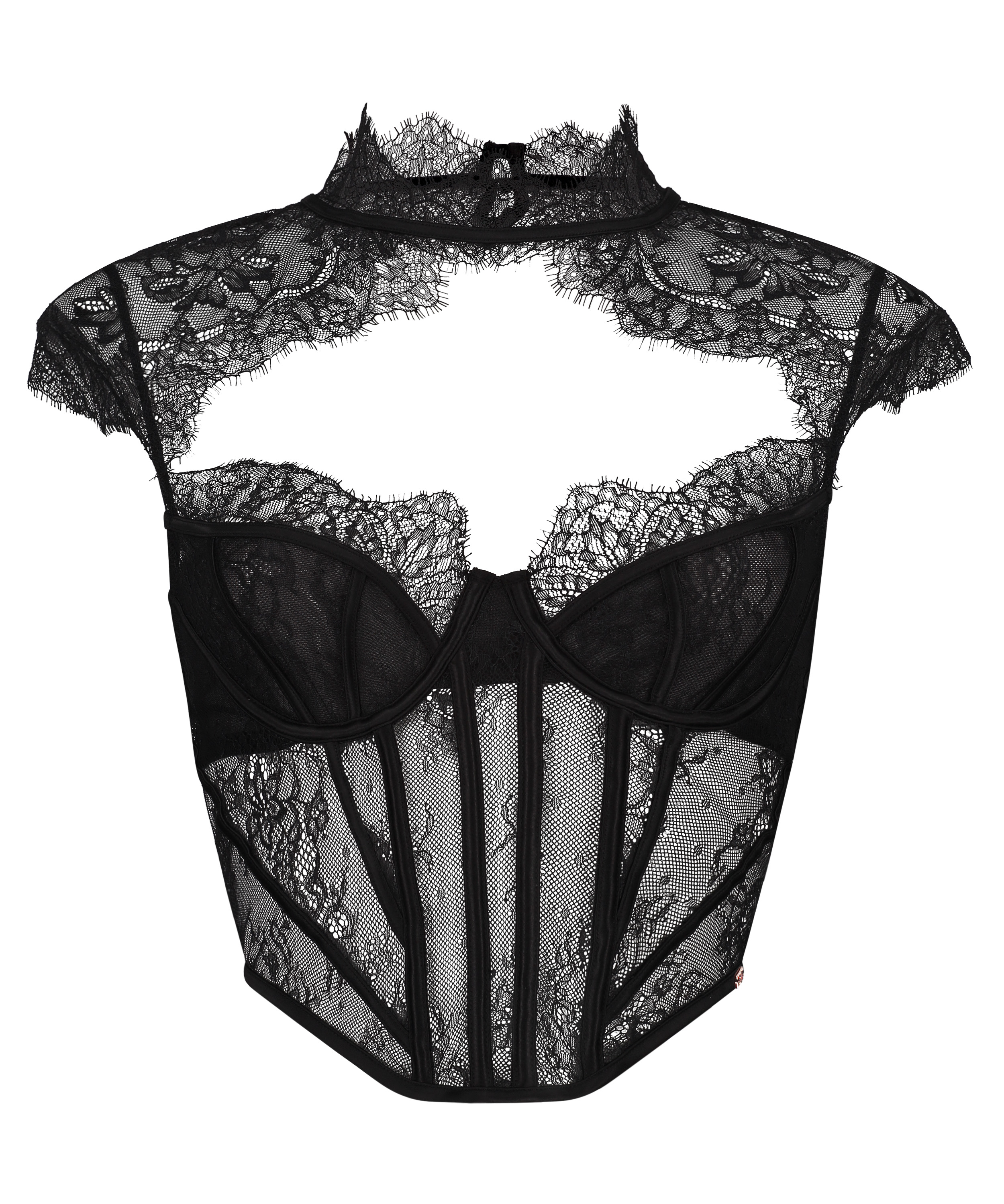 Lace Camille Top, Black, main