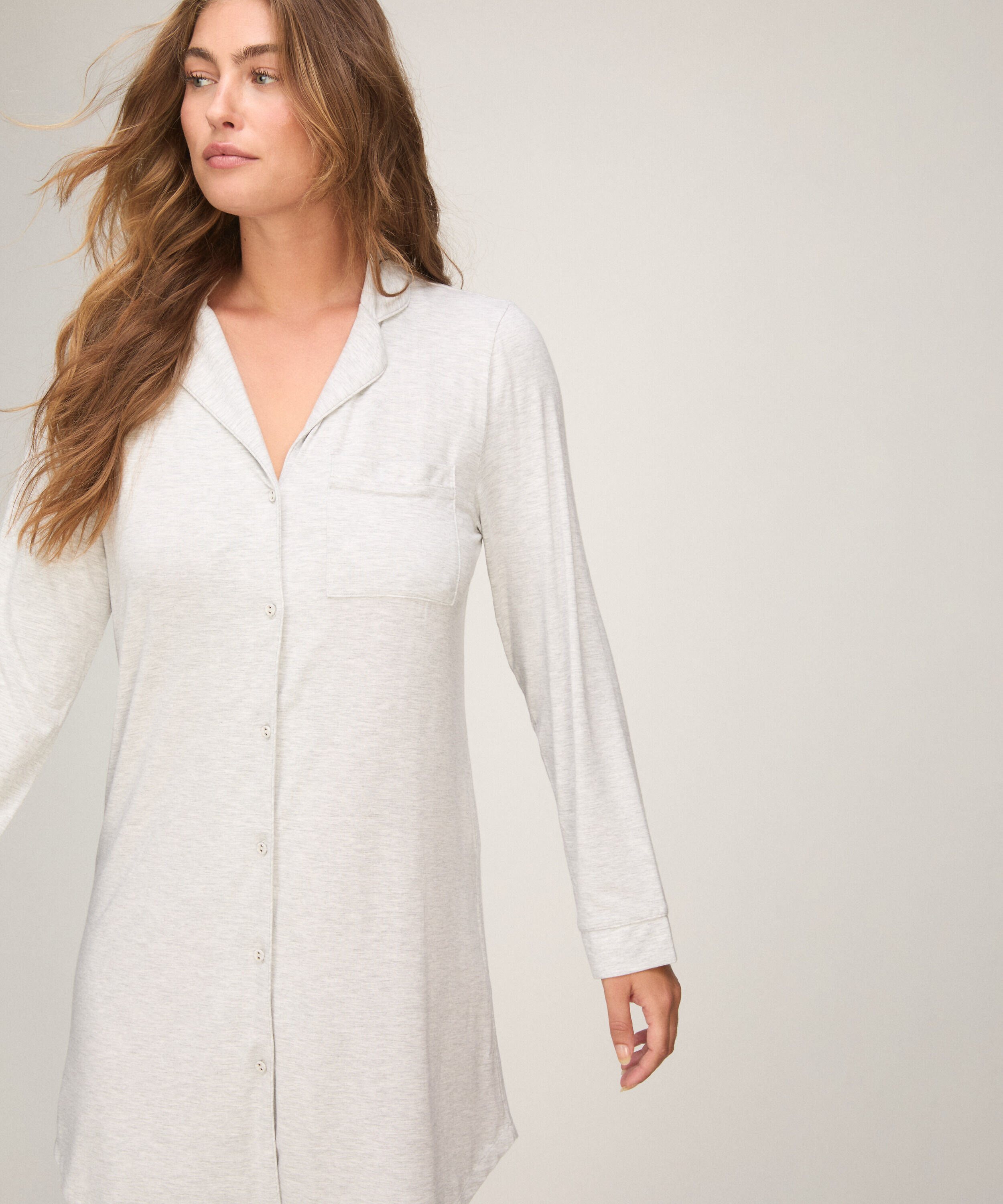 Essential Jersey Shirtdress, Grey