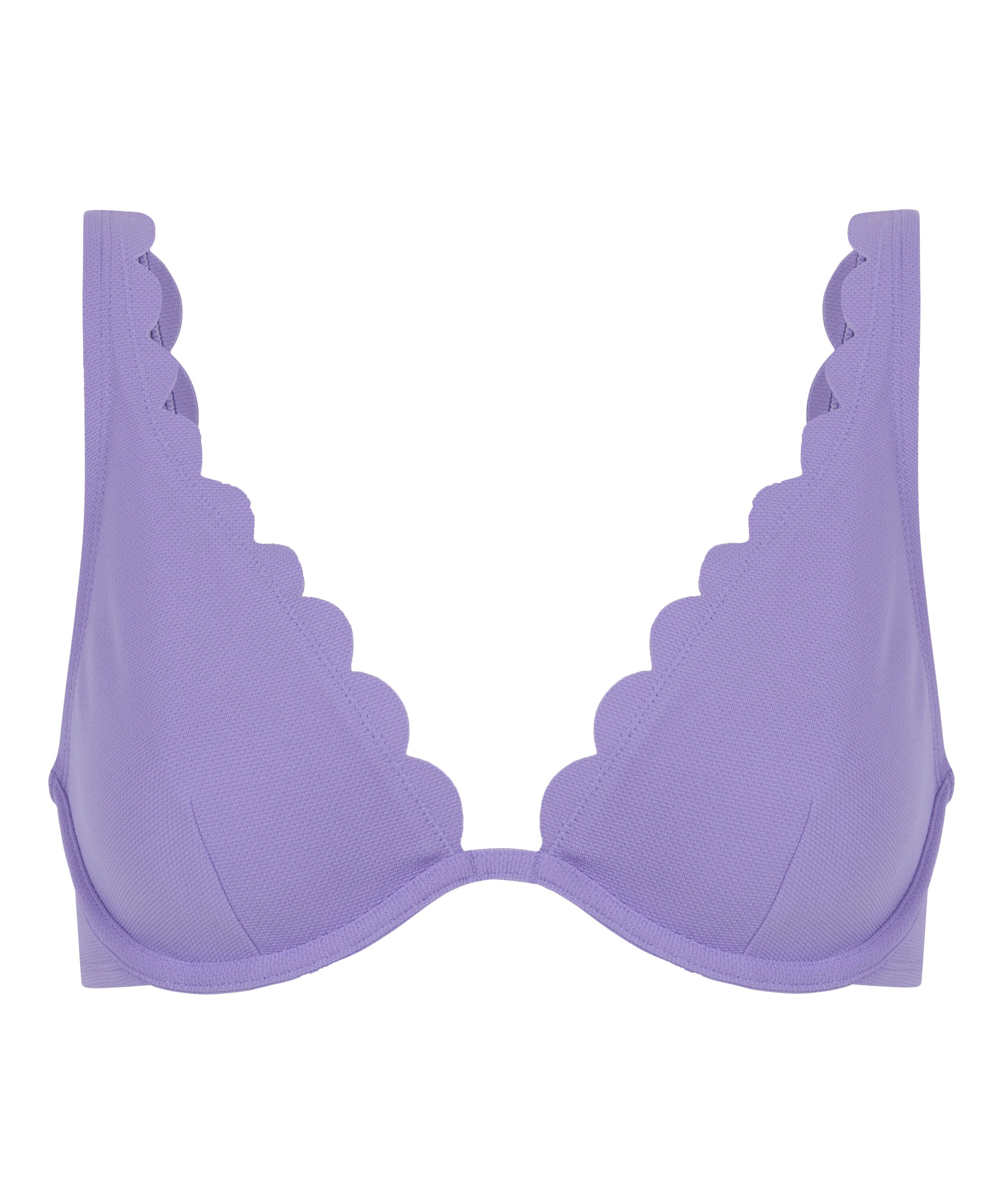 Scallop non-padded underwired bikini top, Purple