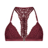 Rose Padded Triangle Bralette, Red