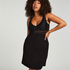 Nora Lace Slip Dress, Black