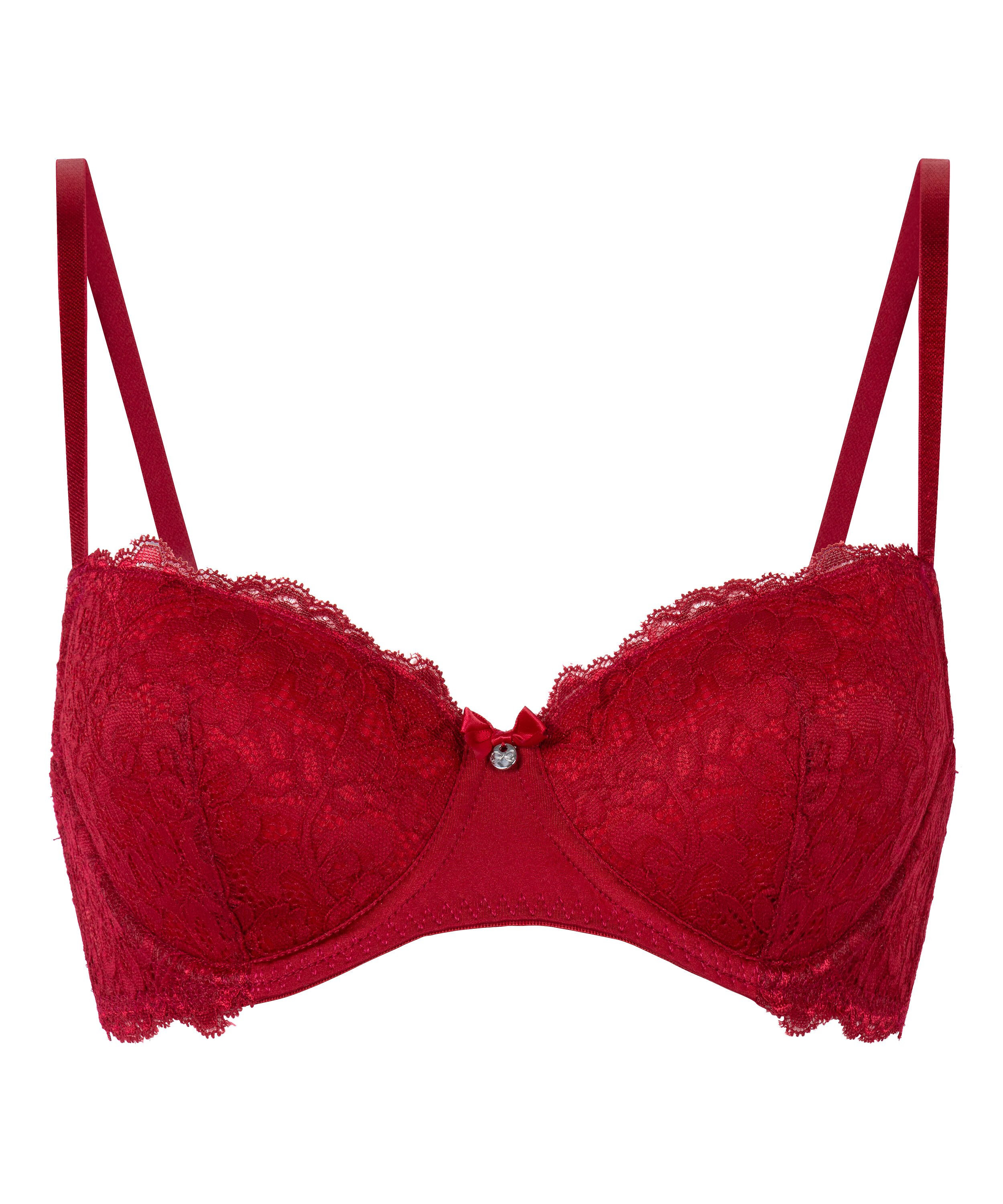 Marine Padded Underwired Bra, Red
