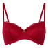 Marine Padded Underwired Bra, Red