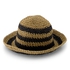 Straw Striped Bucket Hat, Black