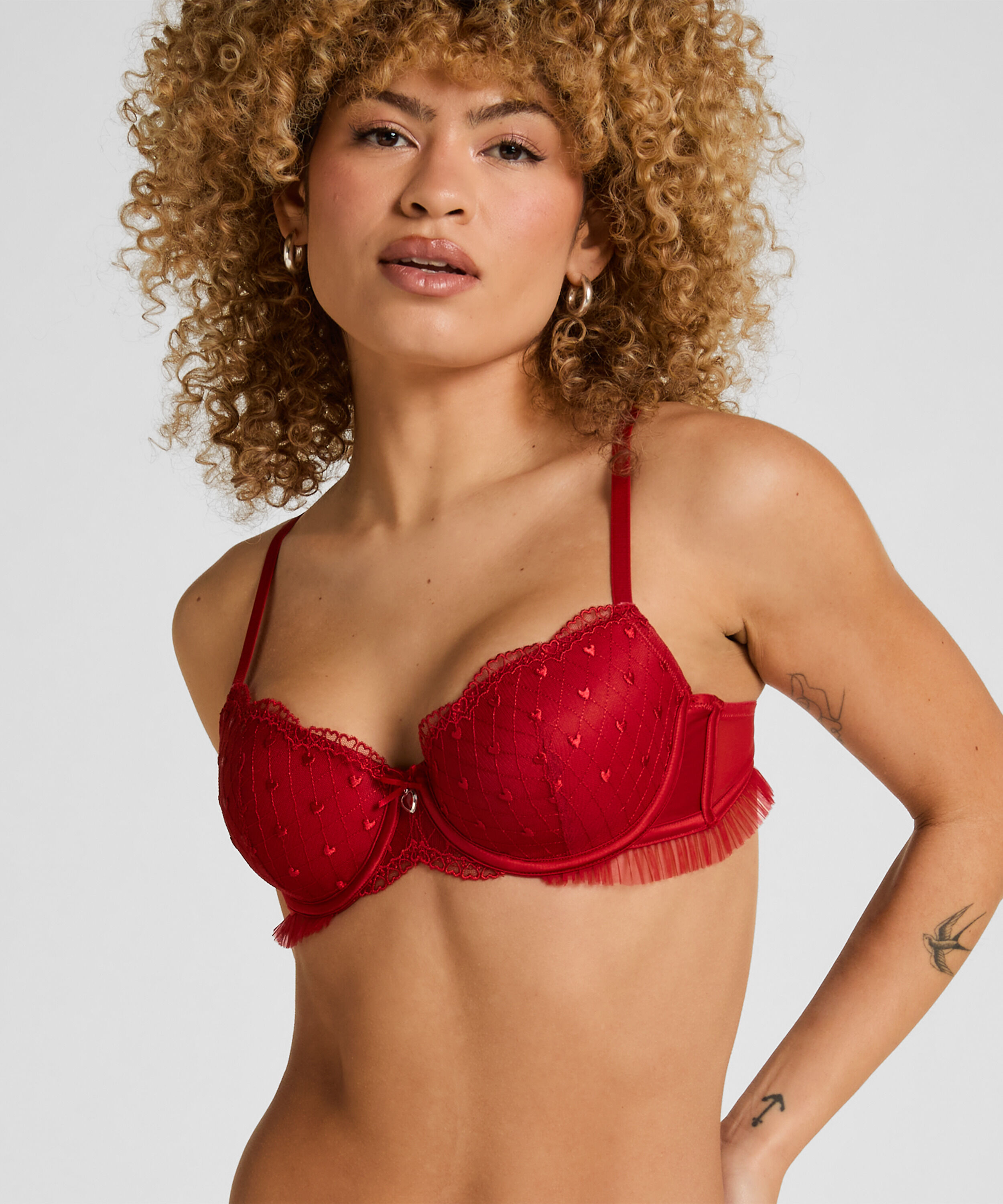 Cordelie Padded Underwired Bra, Red Cordelie Padded Underwired Bra, Red