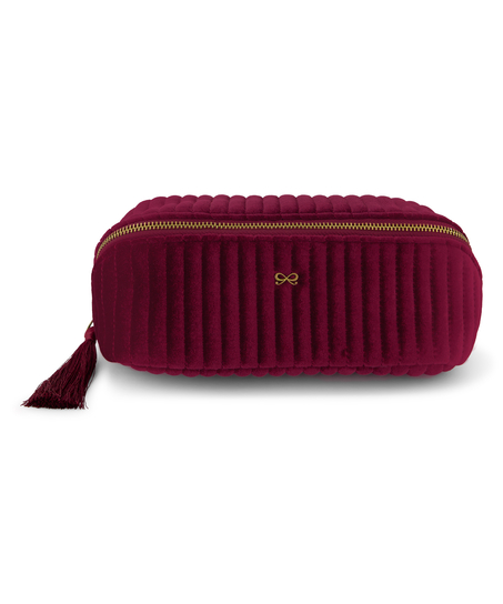 Velvet Make-Up Bag, Red